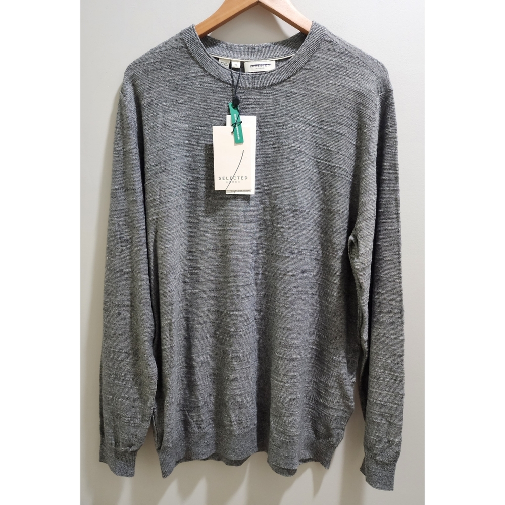 Selected Homme Crew Neck Sweater, Size XL, SLHBuddy Crew Neck w/NOOS, Grey